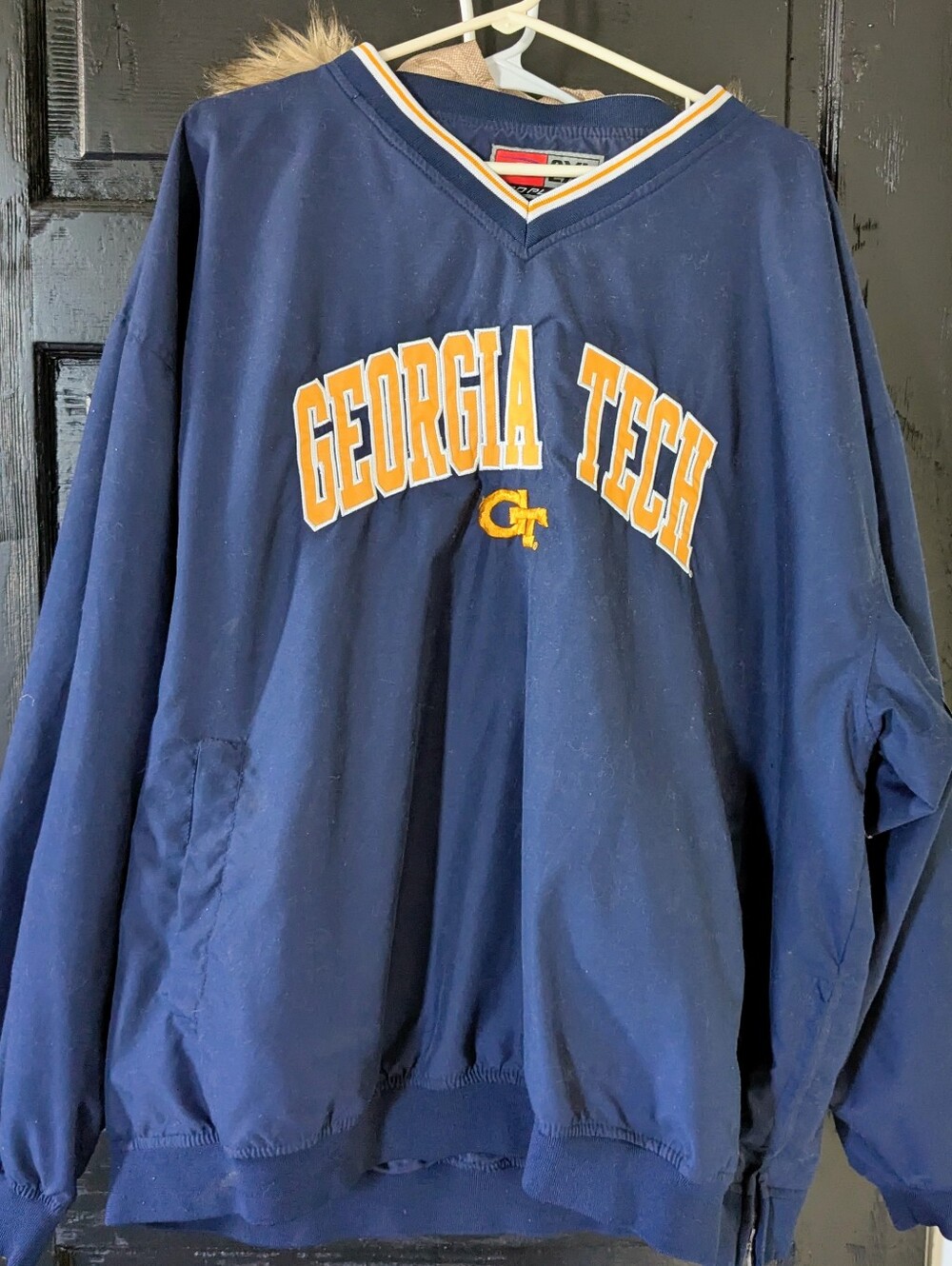 Pro Player Navy Pullover Jacket with Gold Georgia Tech Logo